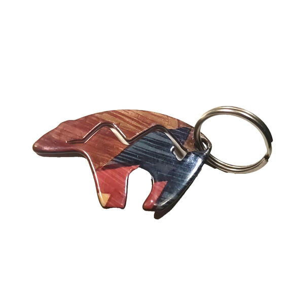 Alaska Design Bear Keychain Metal - Picture 2 of 4